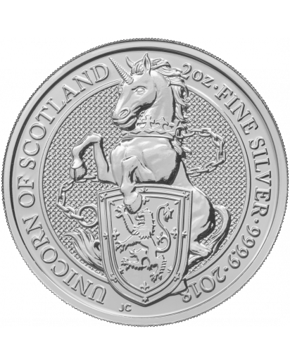 GB 2018   Queens Beast  Einhorn - Unicorn  Silber 2 oz  