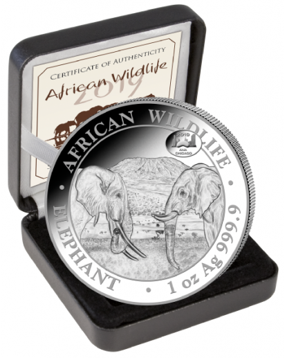 Somalia 2019  Elefant Privy  ANA   Auflage 1000 Stück 1 oz Silber