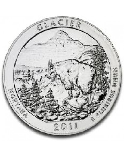 USA 2011 Glacier Nationalpark Montana 5 oz Silber  Serie: Schöne