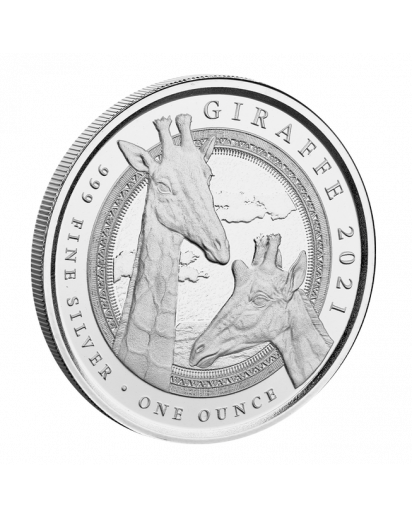 Äquatorialguinea 2021   GIRAFFE Silber 1 oz