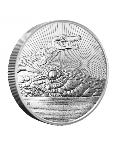 Australien 2019  KROKODIL - Crocodile mit Baby  Australia Next Generation Serie Silber 10 oz PIEDFORT