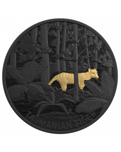 Australien 2019 Echoes of Australien Fauna - Tasmanischer Tiger Silber PP Black Nickel