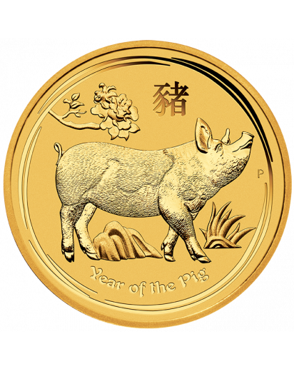 Australien 2019   Jahr des Schweines - Pig   Lunar II   Gold 1/10 oz  