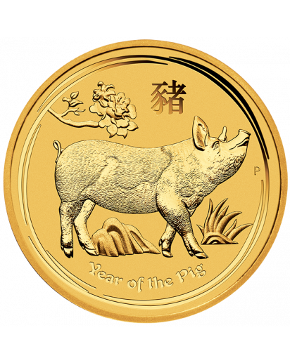 Australien 2019 Jahr des Schweines - Pig Lunar II Gold 1/4 oz 