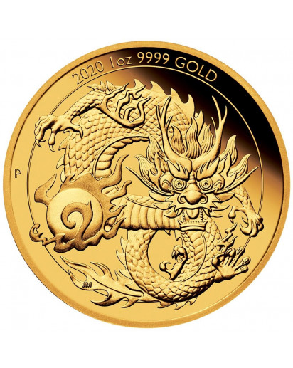 Australien 2020 Goldener Drache - Serie Chinesische Fabelwesen  Gold 1 oz