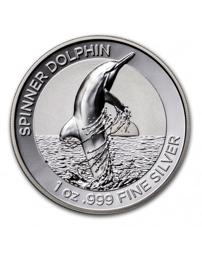 Australien 2020 Spinner Dolphin - Ostpazifischer Delphin Silber 1 oz PP polierte Platte