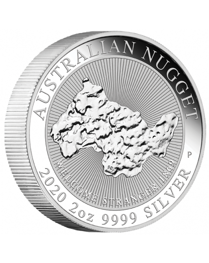 Australien 2020  Welcome Stranger - Nugget Silber 2 oz 