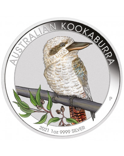 Australien 2021  Kookaburra WMF Berlin - World Money Fair Silber 1 oz FARBE