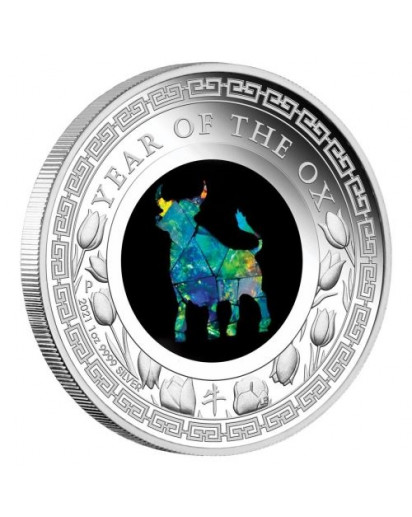 Australien 2021  OPAL SERIE Jahr des Ochsen - OX  Silber PP Lunar