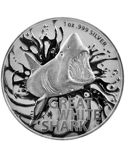 Australien 2021  Weißer Hai - white shark  Australians most dangerous Silber 1 oz