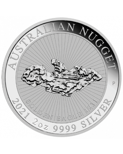 Australien 2021  GOLDEN EAGLE  - Nugget Silber 2 oz 