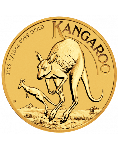 Australien 2022   Känguru  - Nugget  Gold 1/10 oz