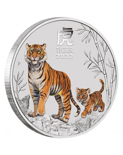 Australien 2022 Jahr des Tigers Lunar Serie III Silber 1/2 oz  FARBE