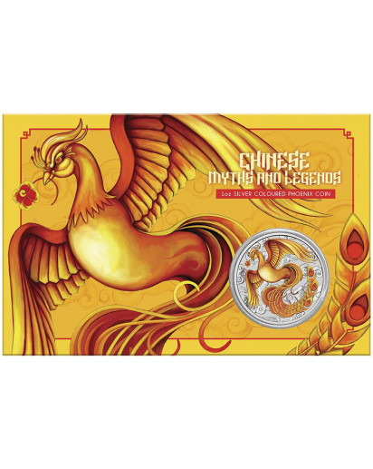 Australien 2022  Myths & Legends: Phönix RED GOLD COLOR BLISTER  1 $ Silber 1 oz 