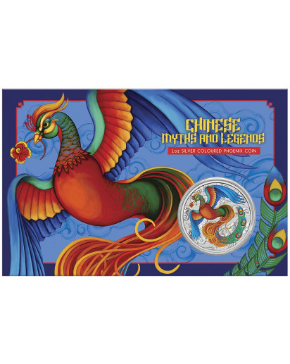 Australien 2022  Myths & Legends: Phönix VIVID COLOR BLISTER  1 $ Silber 1 oz 