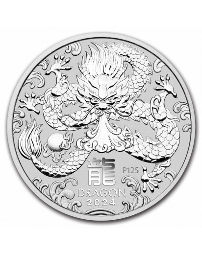 Australien 2024 Jahr des Drachen Lunar Serie III Silber 1 Kilo