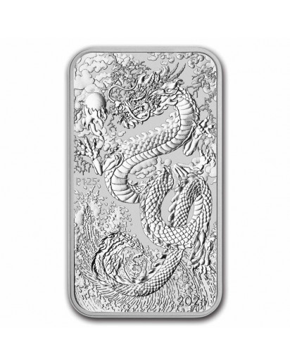 Australien 2024  DRAGON RECTANGLE - Drache Silbermünze - Münzbarren 1 oz