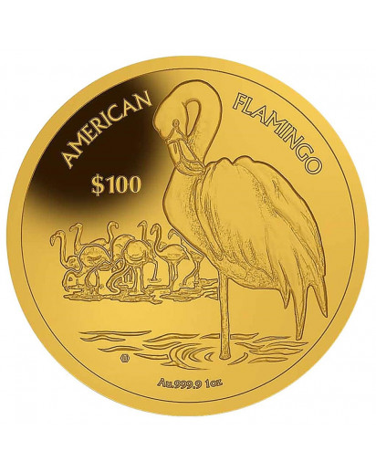 British Virgin Island 2021  American Flamingo  Gold 1 oz