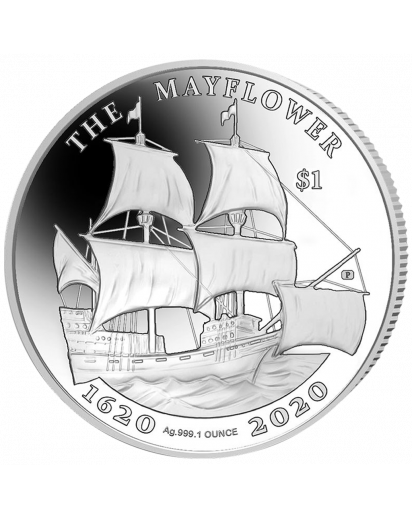 British Virgin Island 2020  THE MAYFLOWER  Silber 1 oz prooflike