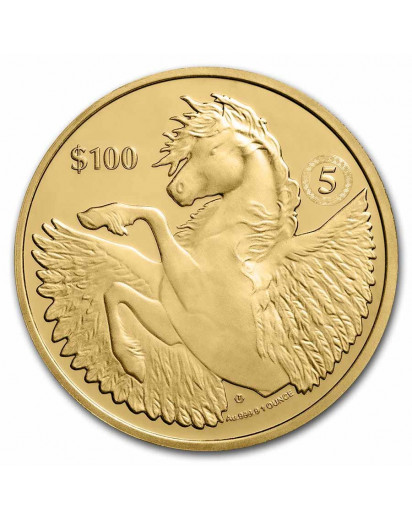 British Virgin Island 2022  PEGASUS  Privy 5 Jahre Gold 1 oz