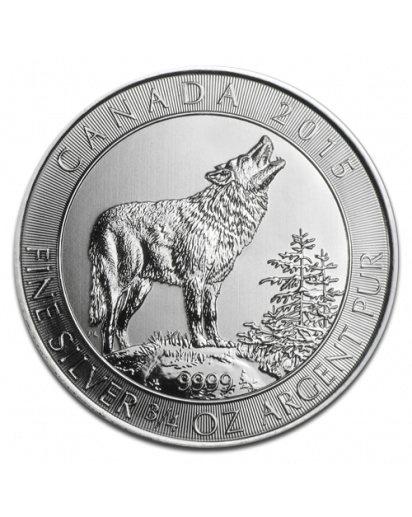 Canada 2015 Grey Wolf  - Grauwolf Silber 3/4 oz