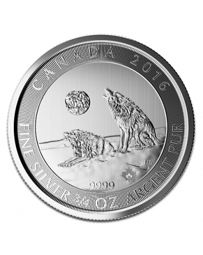 Canada 2016 Grey Wolf  - Grauwolf Silber 3/4 oz