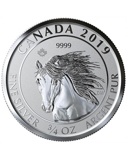 Canada 2019 Pferd - Wildpferd Silber 3/4 oz Reverse Proof