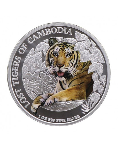 Kambodscha 2023  LOST TIGER  FARBE  Silber 1 oz Cambodscha