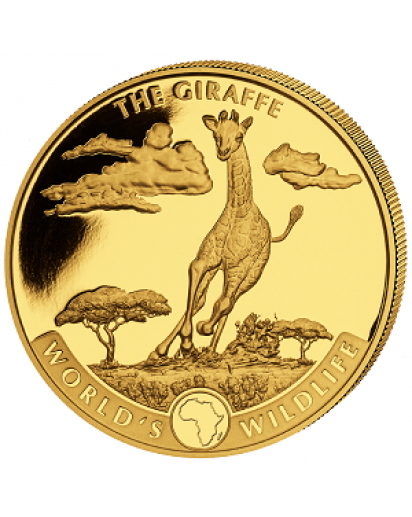 Congo 2019   GIRAFFE - World`s Wildlife Serie Gold 1 oz - Kongo