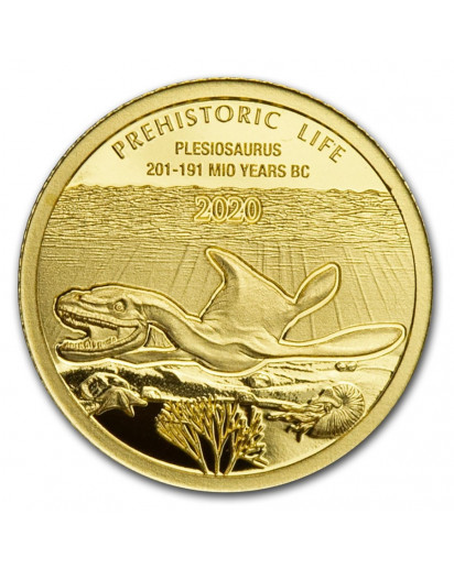 Kongo  2020 Plesiosaurus - Dinosaurier  Gold 0,5 g  Congo