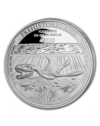 Kongo  2020 Plesiosaurus - Dinosaurier  Silber 1 oz  Congo