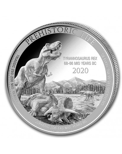 Kongo  2020 T-Rex  - Dinosaurier Tyrannosaurus Rex  Silber 1 oz   Congo