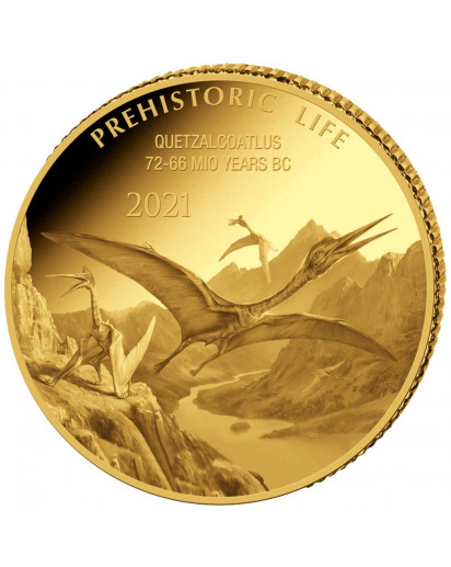 Kongo  2021 Quetzalcoatlus - Dinosaurier  Gold 0,5 g  Congo