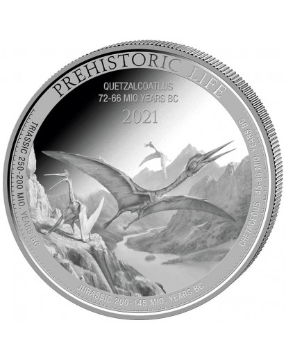 Kongo  2021  Quetzalcoatlus - Dinosaurier  Silber 1 oz  Congo