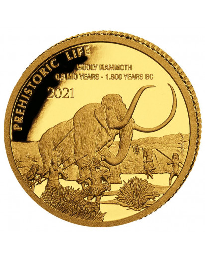 Kongo  2021 WOLLMAMMUT - Dinosaurier  Gold 0,5 g  Congo