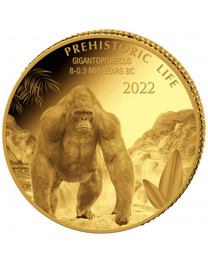 Kongo  2022 Gigantopithecus - Dinosaurier  Gold 0,5 g  Congo
