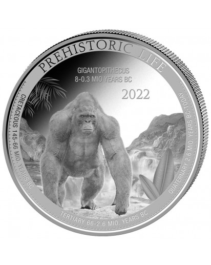 Kongo  2022  Gigantopithecus - Dinosaurier  Silber 1 oz  Congo