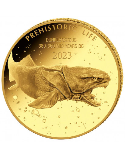Kongo  2023 DUNKLEOSAURUS  - Dinosaurier  Gold 0,5 g  Congo