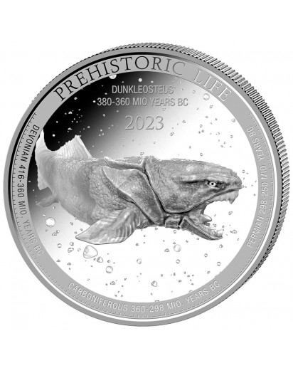 Kongo  2023 DUNKLEOSAURUS  - Dinosaurier  Silber 1 oz  Congo