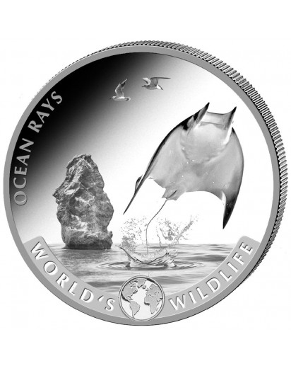 Congo 2023 ROCHEN  - Ocean Rays World`s Wildlife Serie Silber   1 oz - Kongo