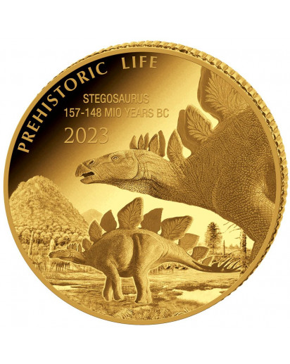 Kongo  2023 STEGOSAURUS  - Dinosaurier  Gold 0,5 g  Congo