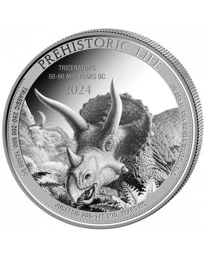 Kongo  2024 TRICERATOPS  - Prehistoric Life II  Silber 1 oz  Congo