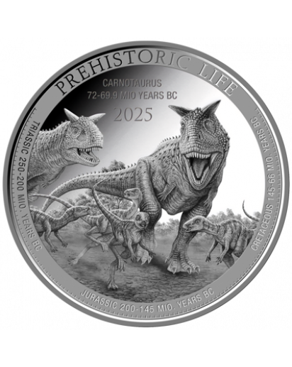 Kongo  2025 CARNOTAURUS  - Prehistoric Life II  Silber 1 oz  Congo