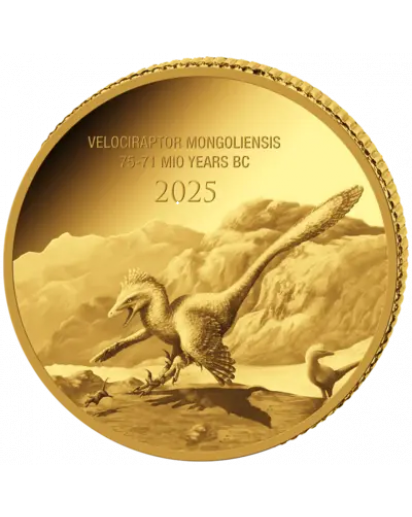 Kongo  2025 VELOCIRAPTOR  - Dinosaurier  Gold 0,5 g  Congo Prehistoric Life II.