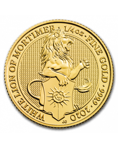 GB 2020   Queens Beast  The White Lion of Mortimer  Gold 1/4 oz   
