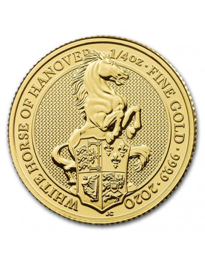 GB 2020   Queens Beast  White Horse of Hannover  Gold 1/4 oz   