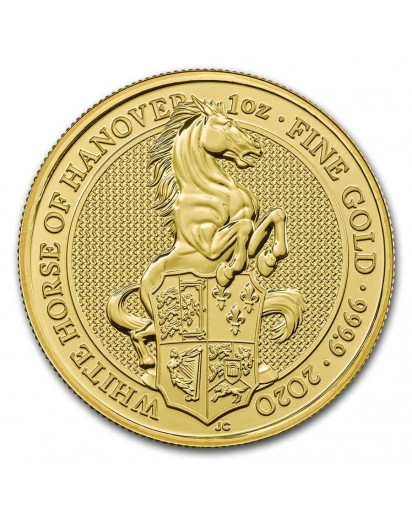 GB 2020   Queens Beast  The White Horse of Hannover Gold 1 oz