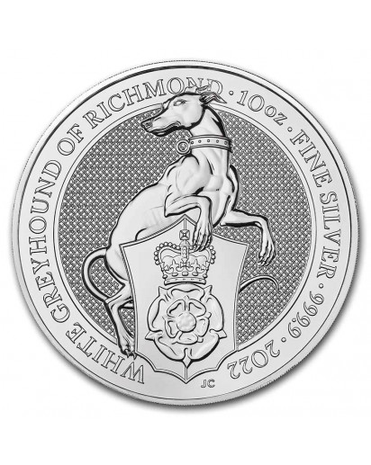 GB 2022   Queens Beast  White Greyhound  Silber 10 oz  
