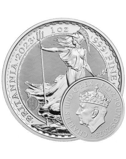 Großbritannien 2023  BRITANNIA  KRÖNUNG CHARLES III. Silber 1 oz