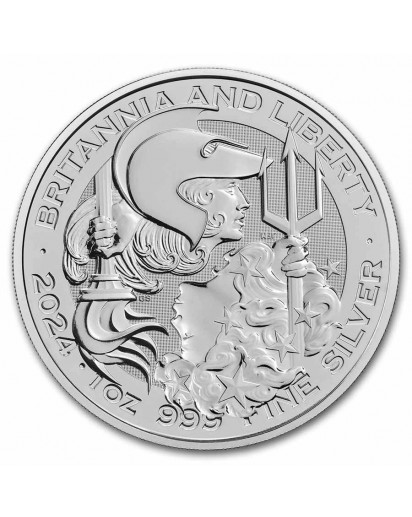 Großbritannien 2024  BRITANNIA & LIBERTY Silber 1 oz  